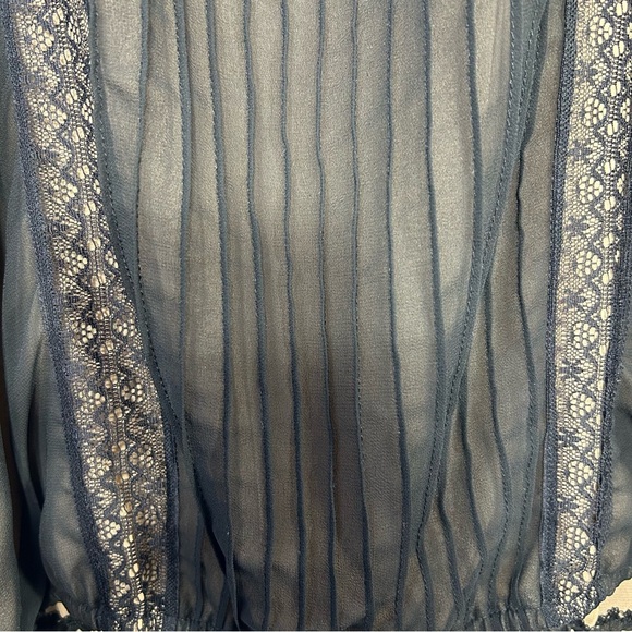 MSSP Max Studio Vintage Retro Sheer Lace Romantic Goth 90's Y2K Witchy Top Sz M - Picture 7 of 14